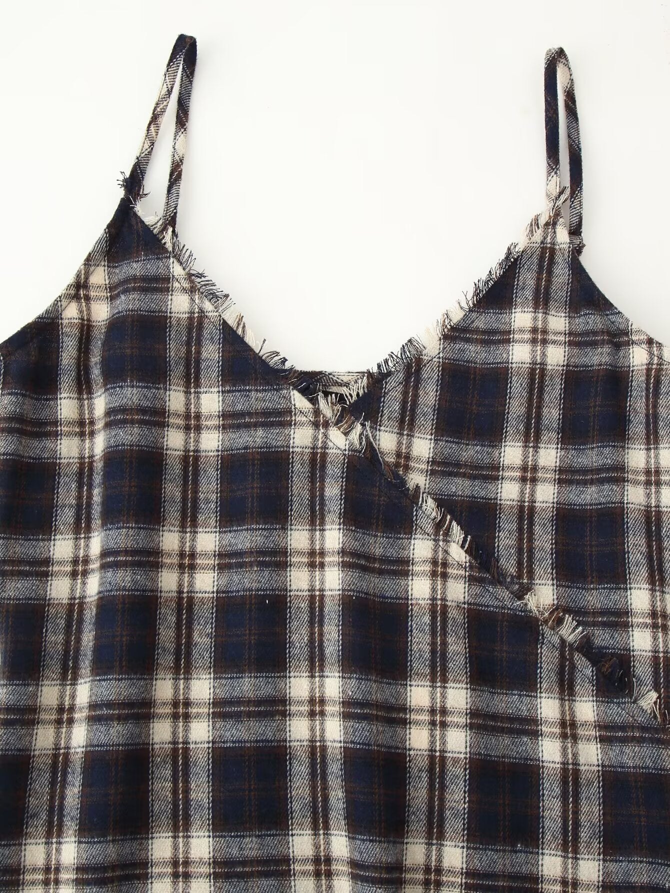 Women All Match Asymmetric Plaid Dress by Ragazza