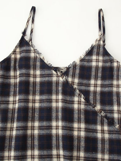 Women All Match Asymmetric Plaid Dress by Ragazza