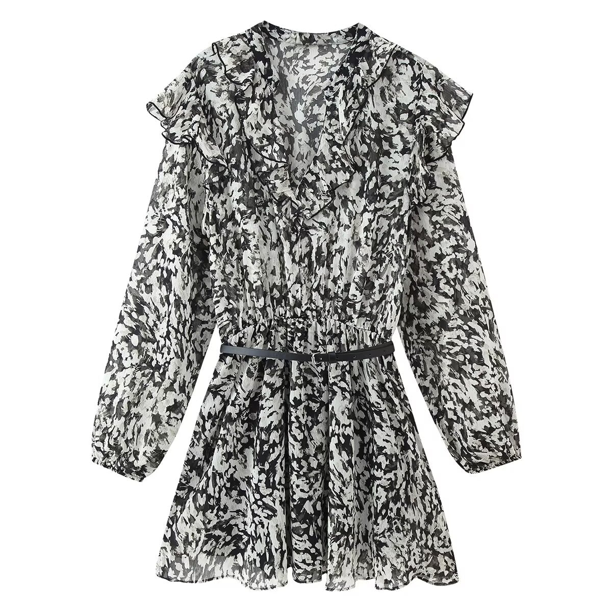 Women Clothing Western with Belt Printed Mini Dress by Ragazza
