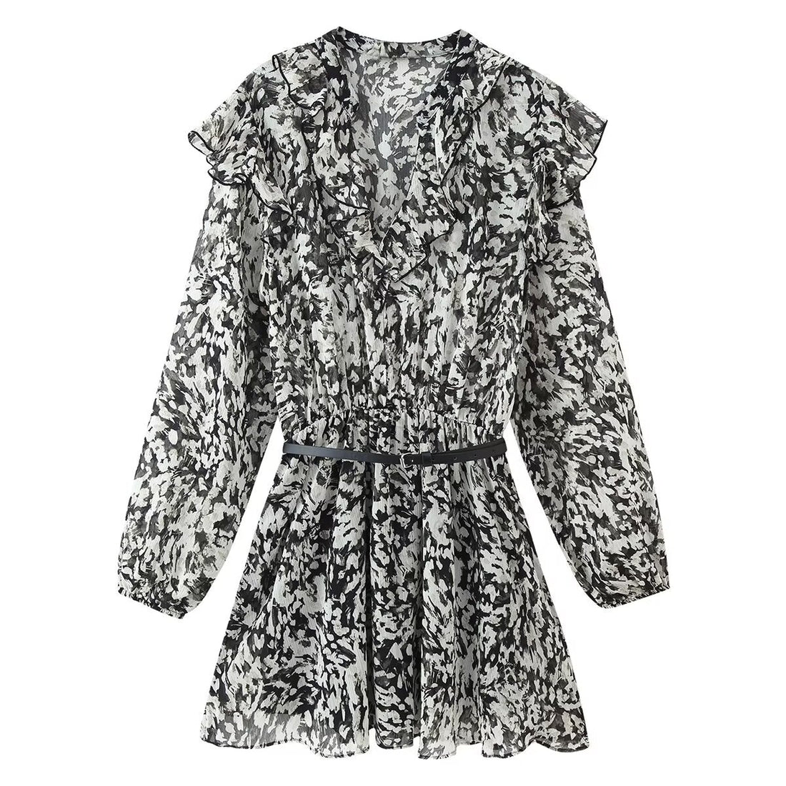 Women Clothing Western with Belt Printed Mini Dress by Ragazza