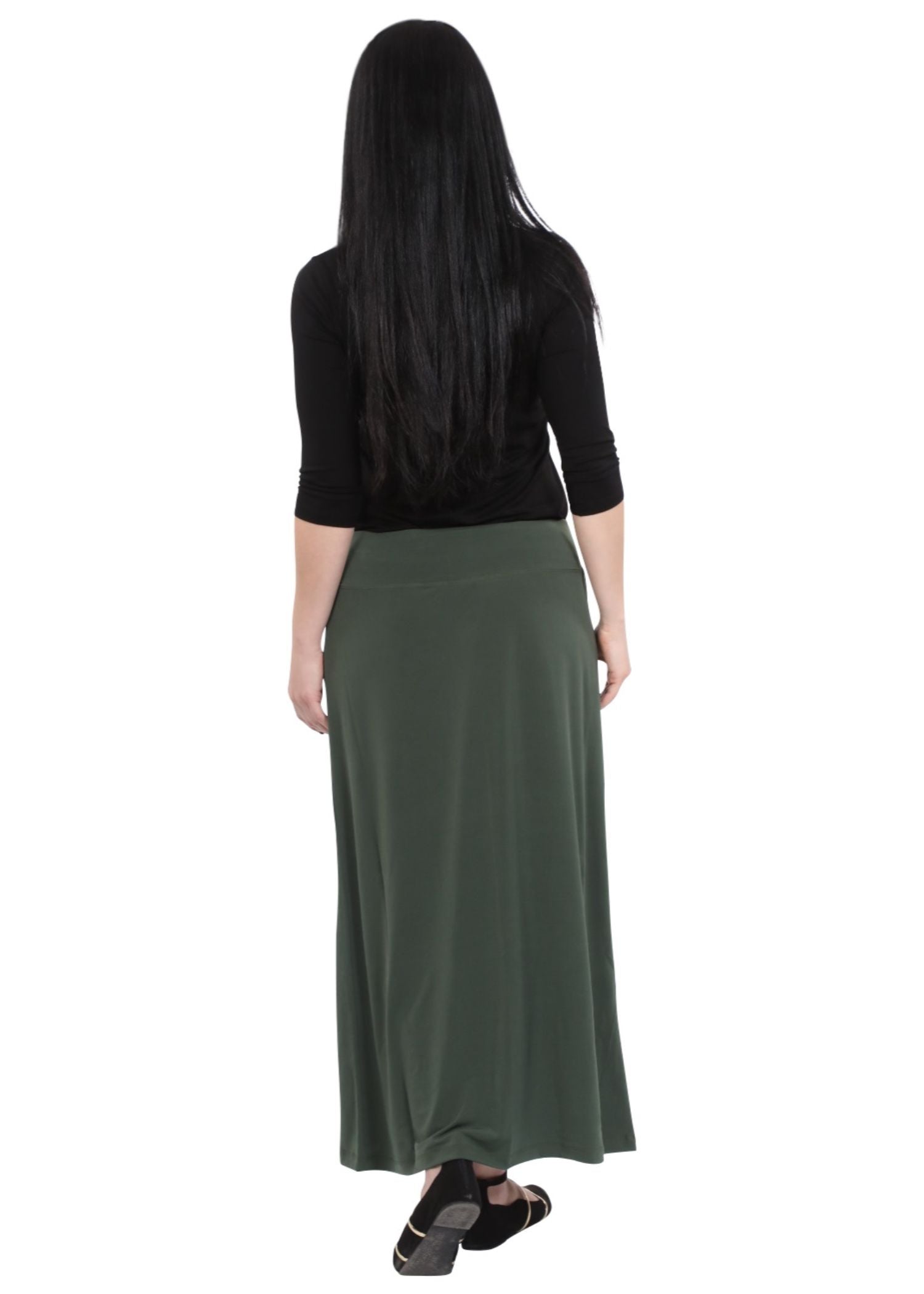 Silky Classic Maxi Length Modest Stretch Pencil Skirt by Kosher Casual USA