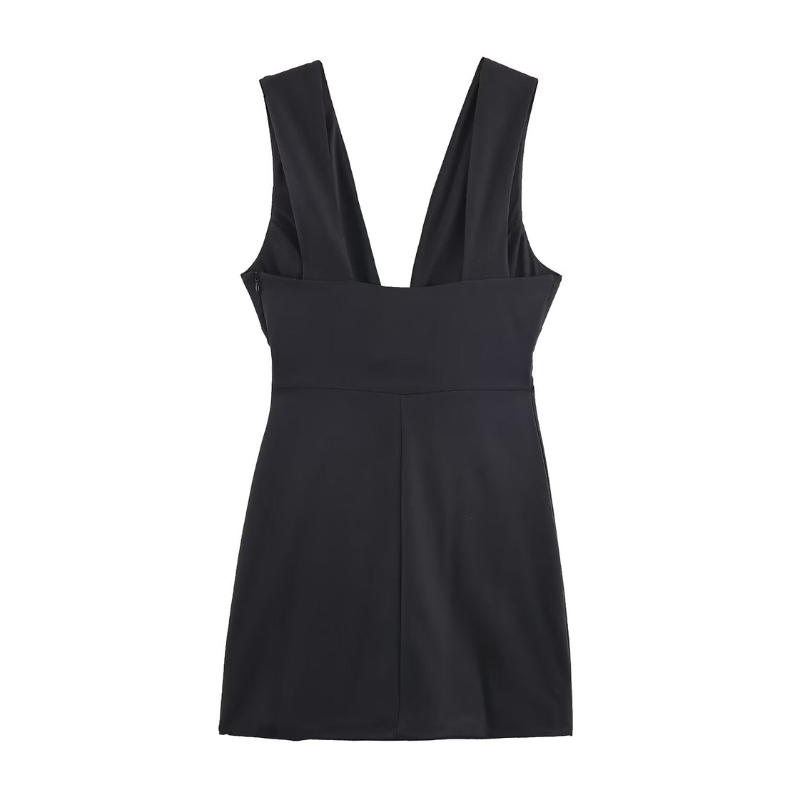 Autumn Solid Color Bow Decoration V neck Backless Design Fashionable All Match Dress by Ragazza