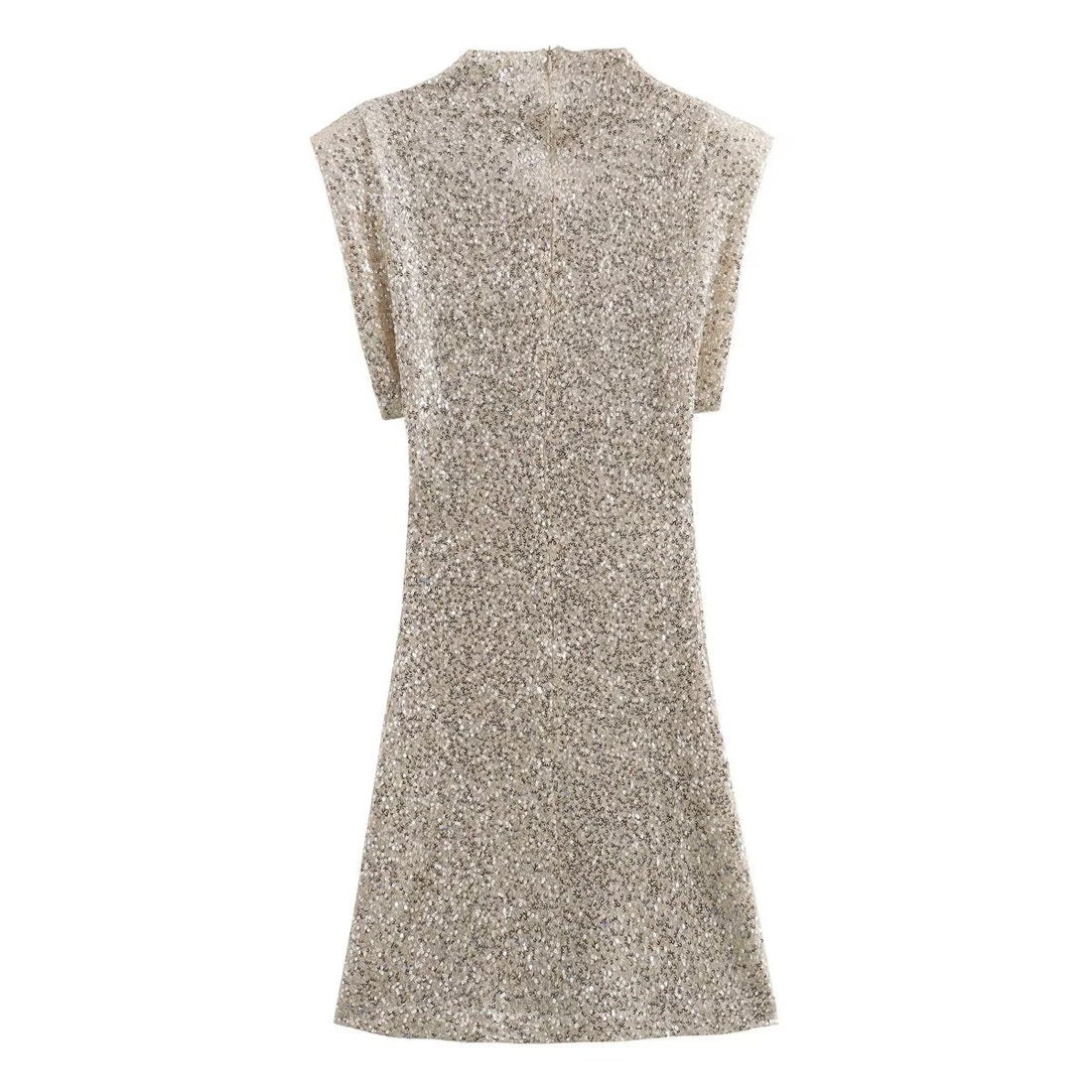 Summer Sweet Fresh Elegant Vacation Padded Shoulder Sequ Dress by Ragazza
