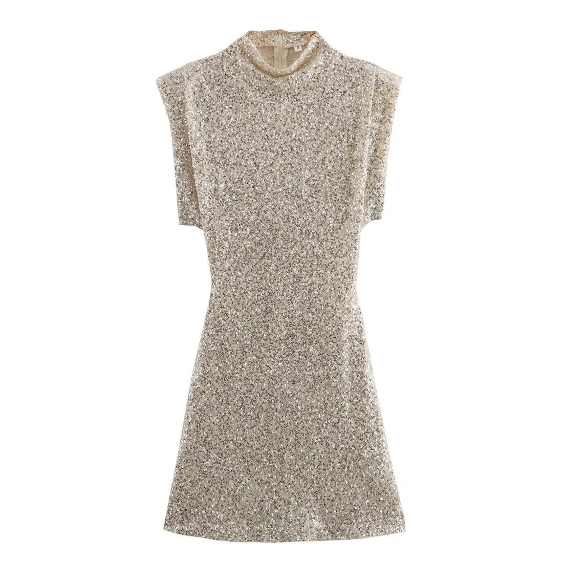 Summer Sweet Fresh Elegant Vacation Padded Shoulder Sequ Dress by Ragazza