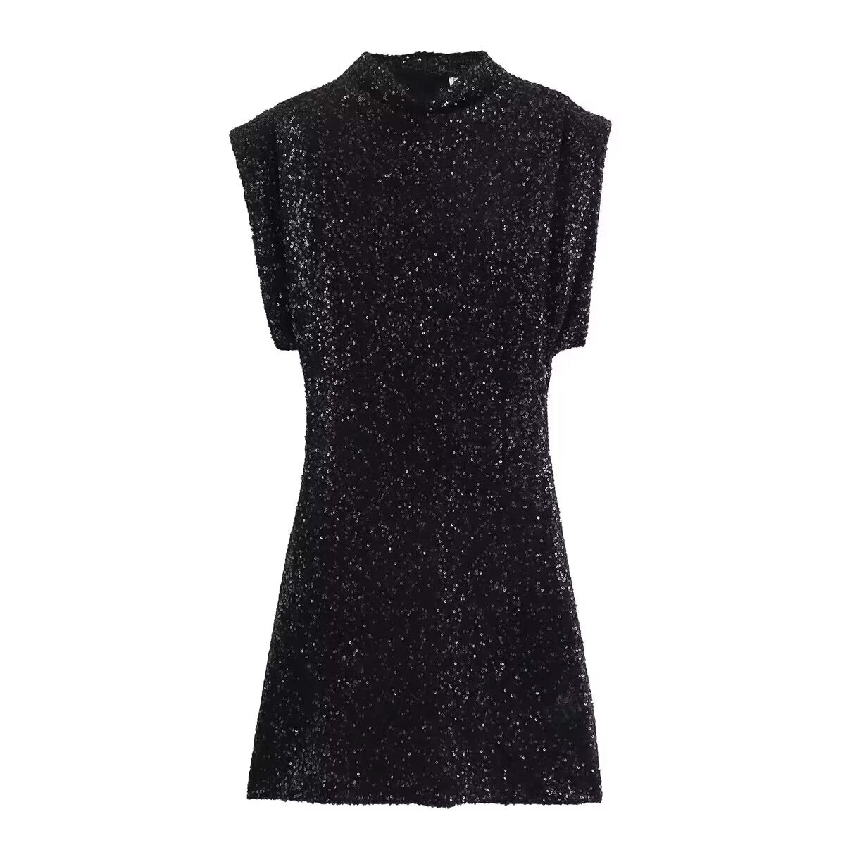 Summer Sweet Fresh Elegant Vacation Padded Shoulder Sequ Dress by Ragazza
