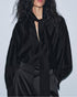 Women Clothing Winter Shirt Loose Bow Decoration Drape Shirt by Ragazza