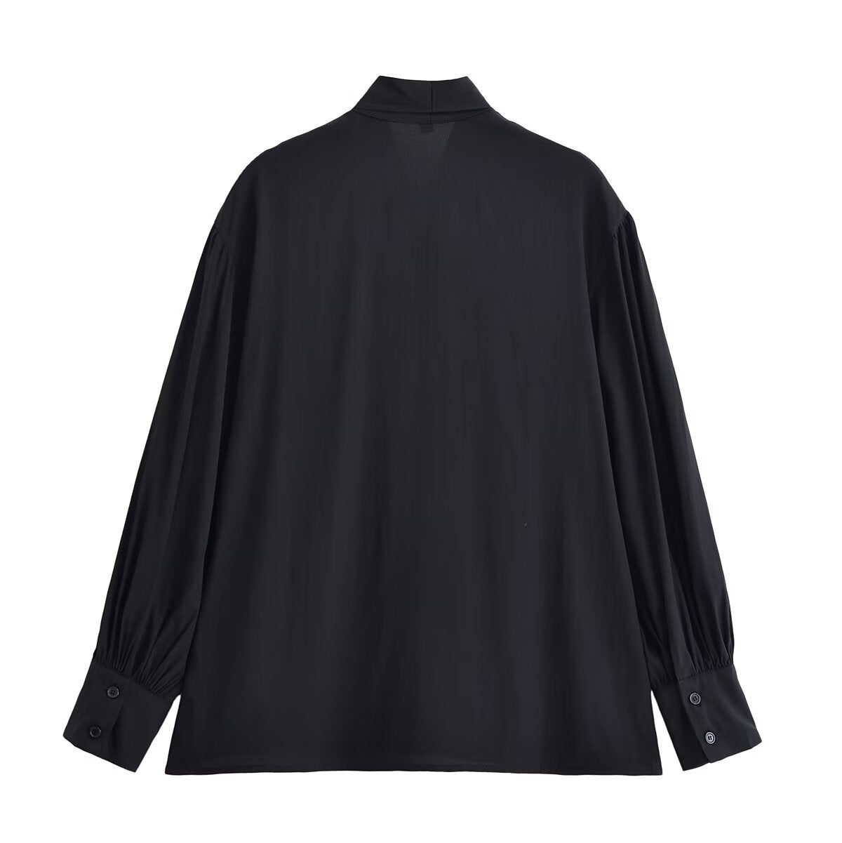 Women Clothing Winter Shirt Loose Bow Decoration Drape Shirt by Ragazza