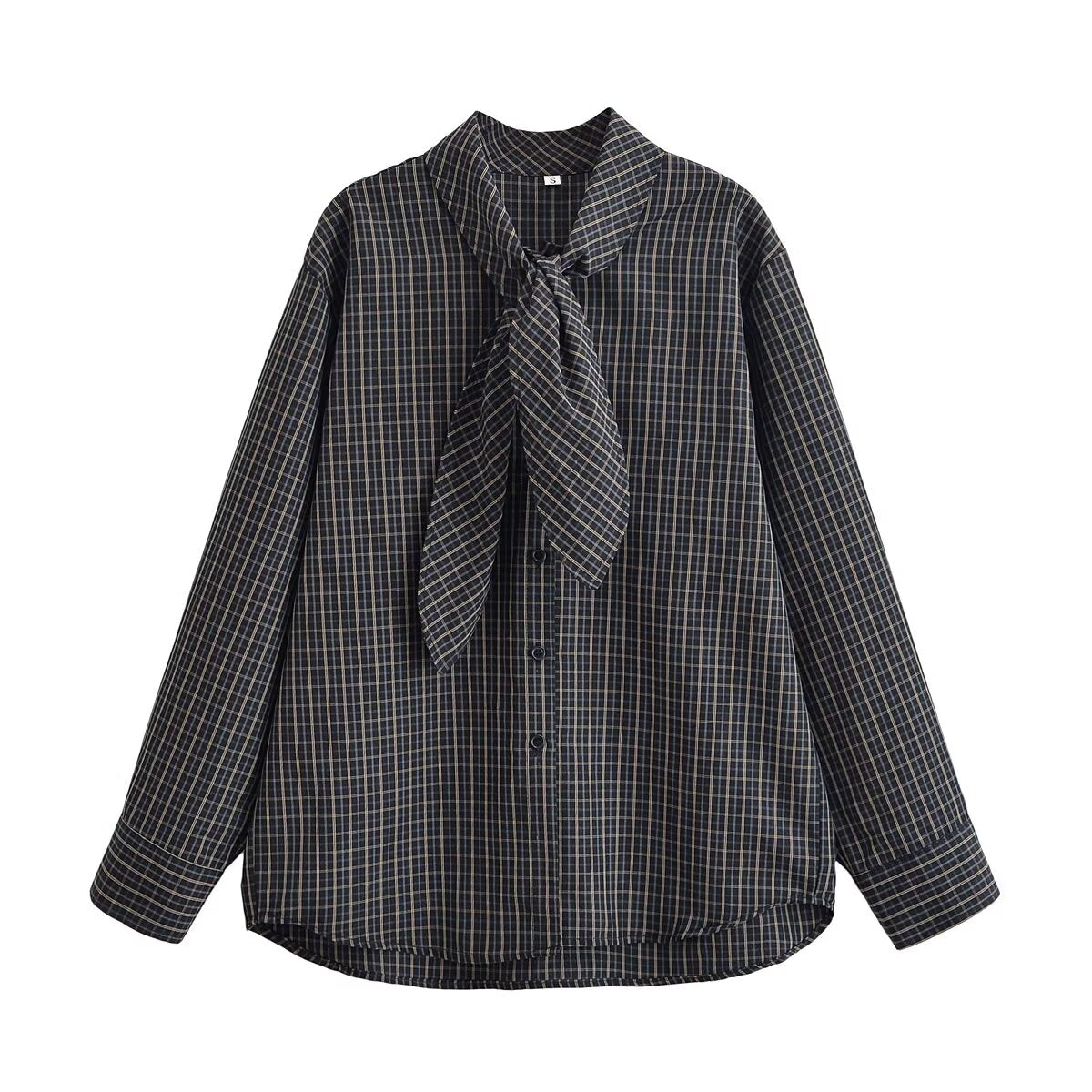 Women Clothing Cotton Scarf Plaid Shirt by Ragazza