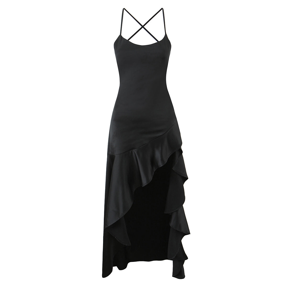 Women Clothing Fashionable Western Irregular Asymmetric Sexy Split Dress by Ragazza