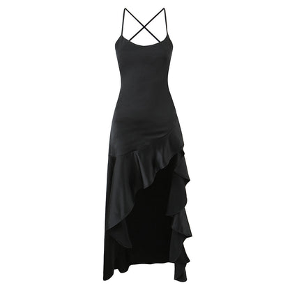 Women Clothing Fashionable Western Irregular Asymmetric Sexy Split Dress by Ragazza