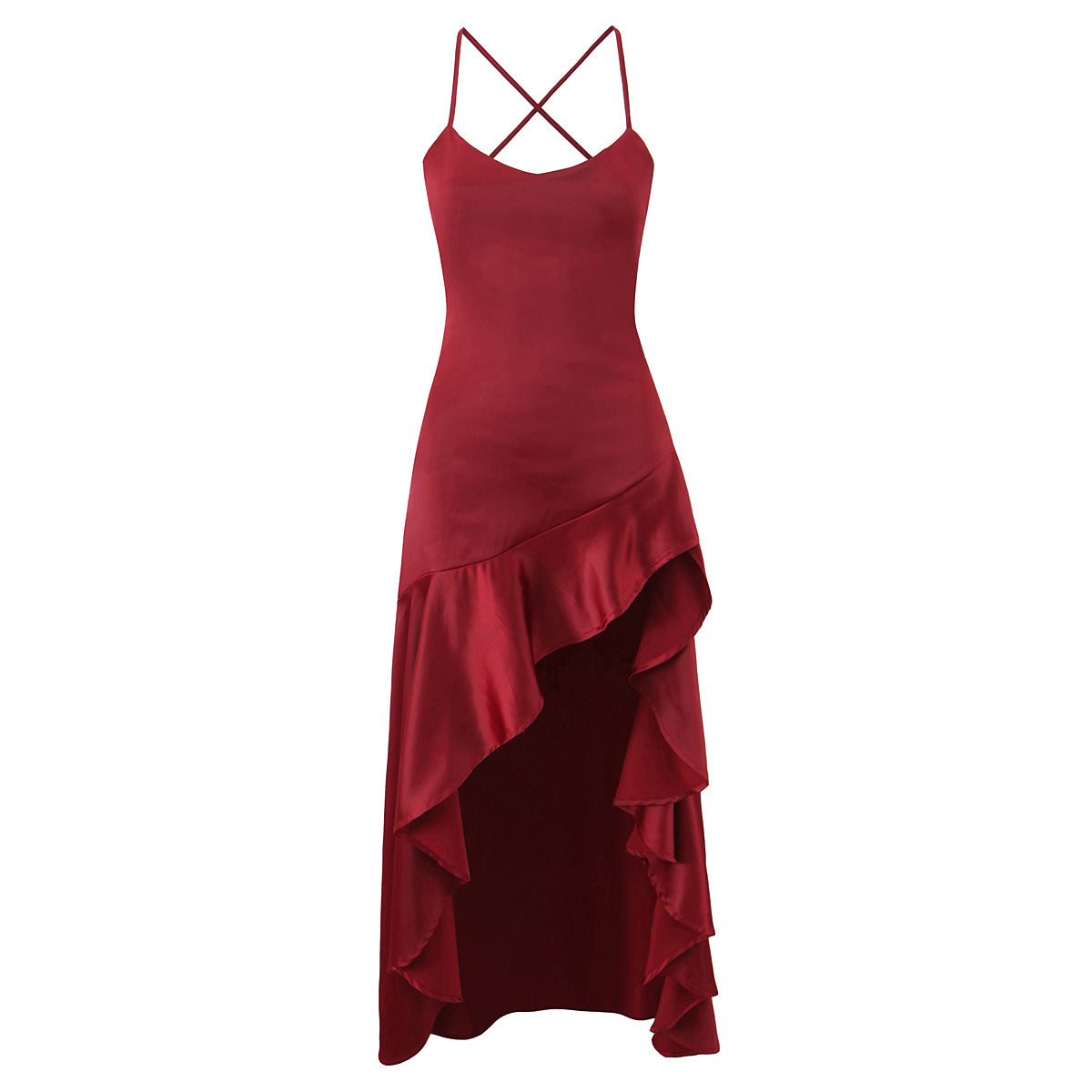 Women Clothing Fashionable Western Irregular Asymmetric Sexy Split Dress by Ragazza