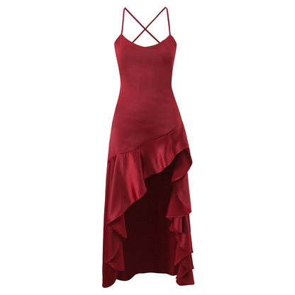 Women Clothing Fashionable Western Irregular Asymmetric Sexy Split Dress by Ragazza
