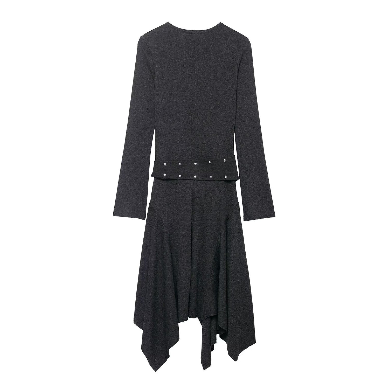 Women Clothing Winter Asymmetric Ruffled Slimming Midi Dress by Ragazza