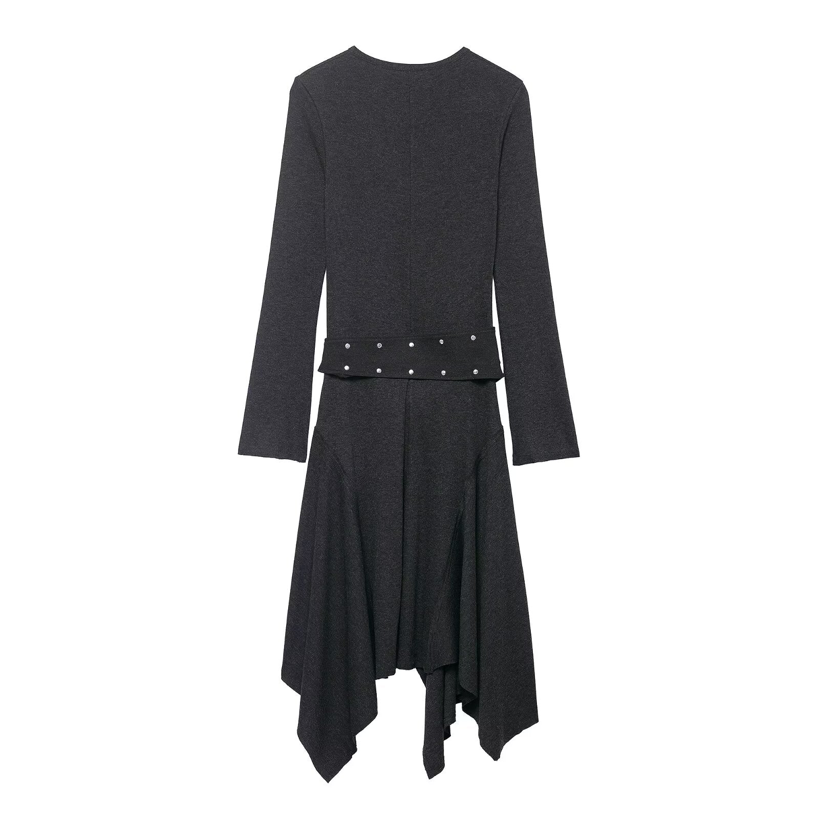 Women Clothing Winter Asymmetric Ruffled Slimming Midi Dress by Ragazza