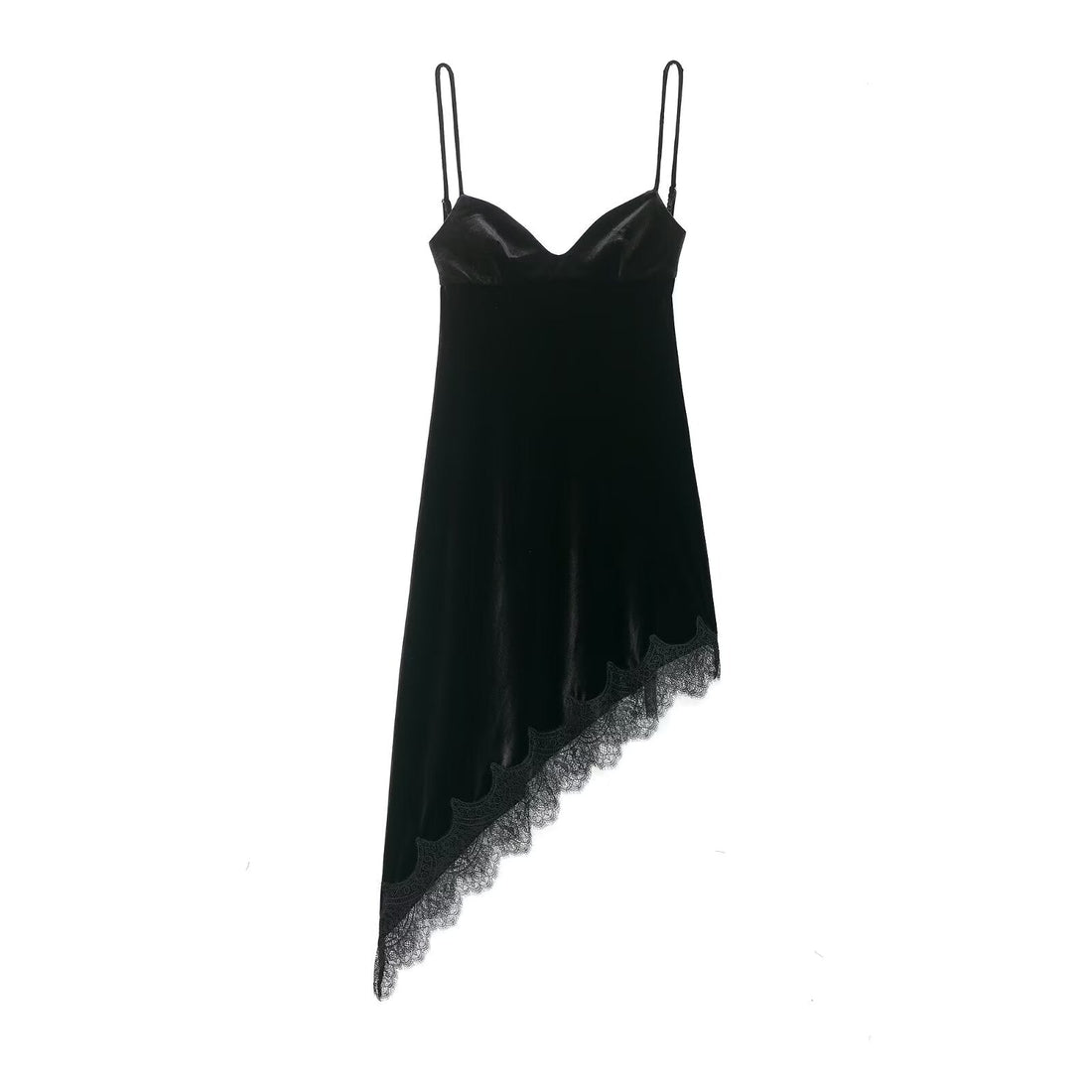 Women Clothing Simple Velvet Lace Midi Dress by Ragazza