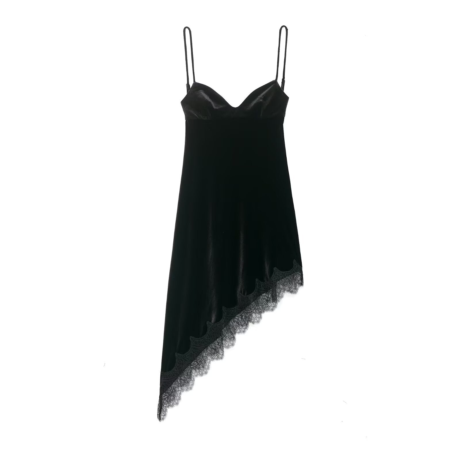 Women Clothing Simple Velvet Lace Midi Dress by Ragazza