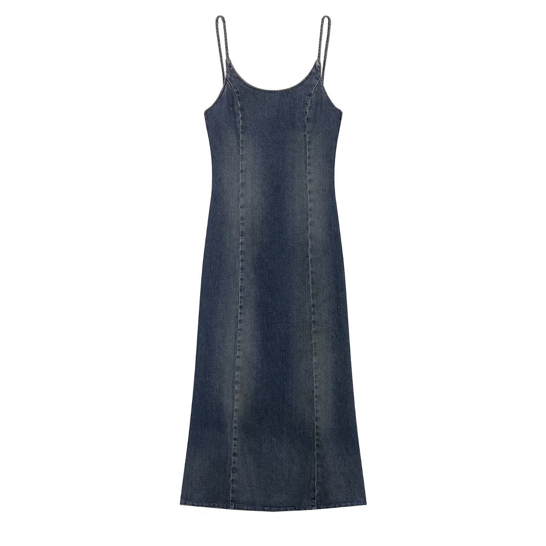 Women Clothing Summer Elegance Denim Midi Strap Dress by Ragazza