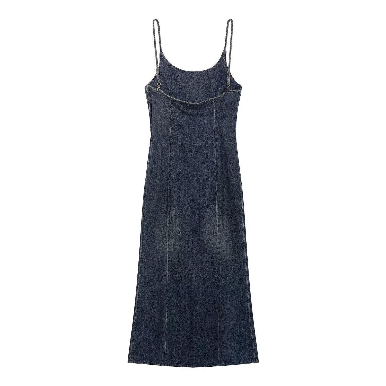 Women Clothing Summer Elegance Denim Midi Strap Dress by Ragazza