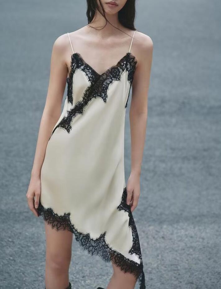 Spring Sexy Sexy Design Niche Lace Asymmetric Dress by Ragazza
