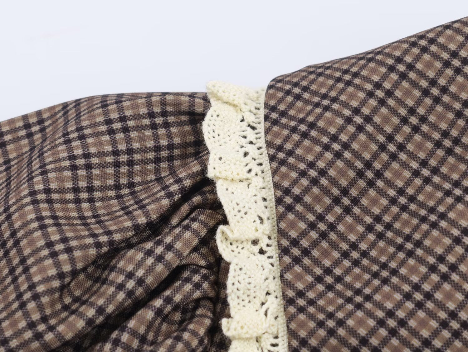 Women Plaid Small round Collared Dress by Ragazza