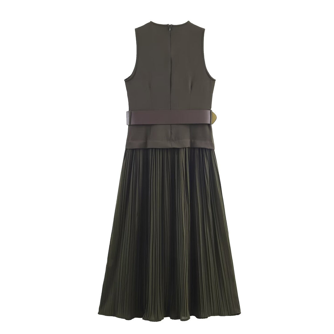 Women Clothing with Belt Stitching Midi Dress by Ragazza