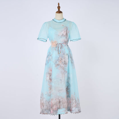 Women Short Sleeved Loose Fitting Dress Set by Ragazza