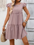 Summer Women Clothing Ruffled Bohemian Solid Color Dress by Ragazza