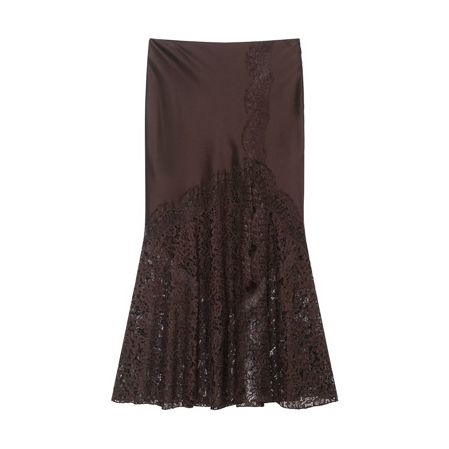 Women Lace Silk Satin Skirt by Ragazza