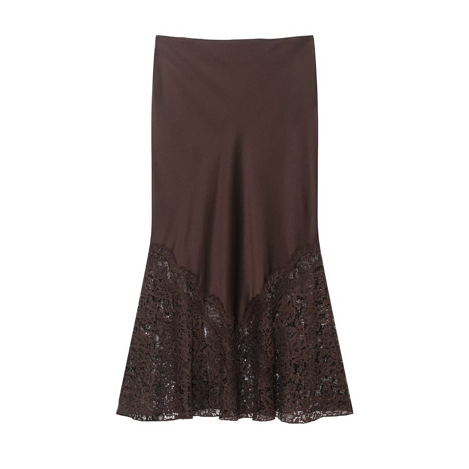 Women Lace Silk Satin Skirt by Ragazza