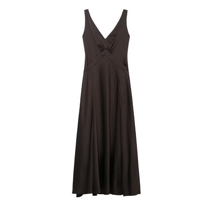 Women Clothing Slim Silk Satin Texture Maxi Dress by Ragazza