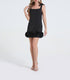 Women Three Dimensional Rose Decoration Bow Shaped Shoulder Straps Sexy And Niche Design A Line Dress by Ragazza