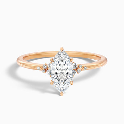 Kyla 4.5 Carat Marquise Cut Side Stone Lab Grown Diamond Ring in 14k White Gold
