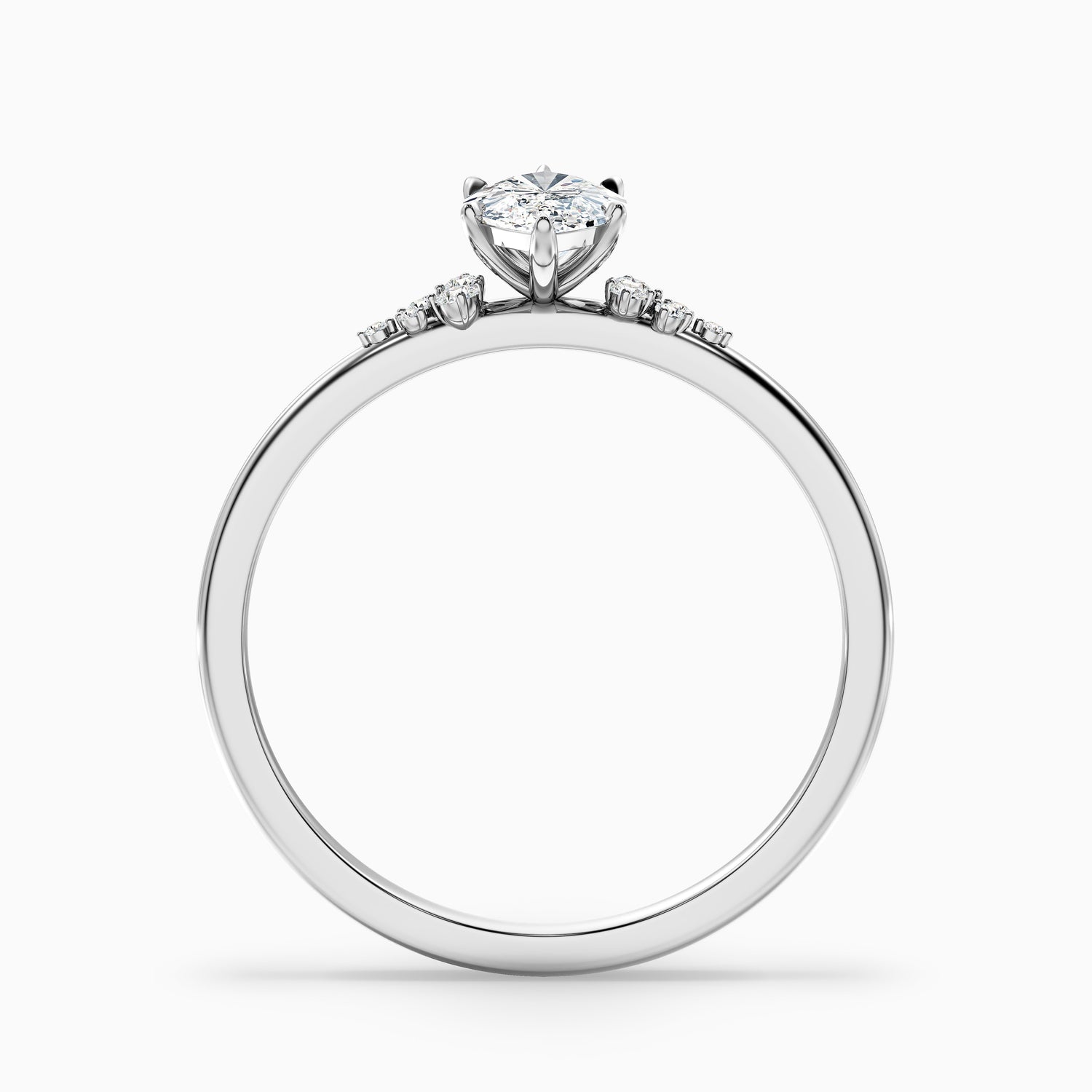 Lylah 1 Carat Marquise Cut Side Stone Moissanite Diamond Ring in 925 Sterling Silver