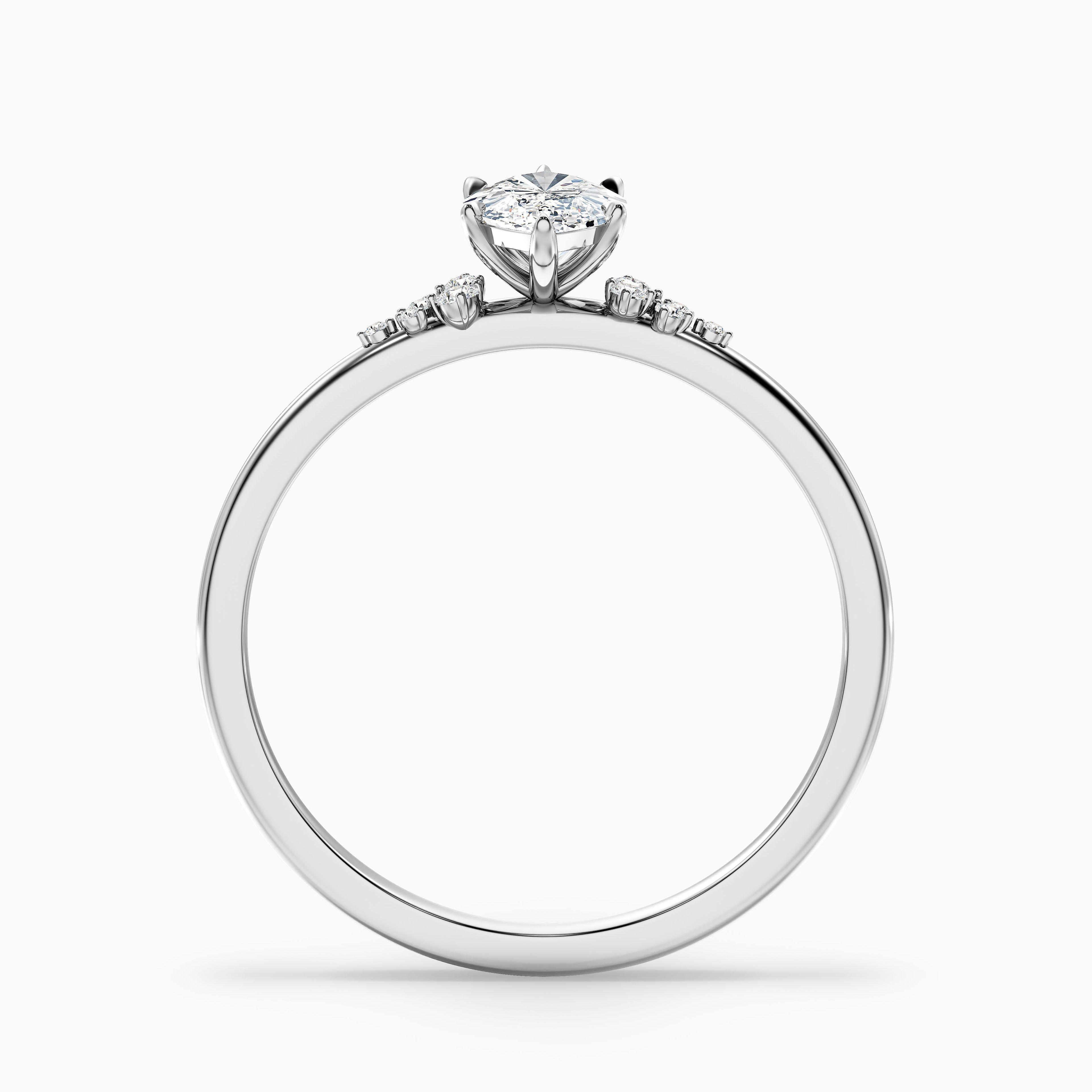 Kyla 1.5 Carat Marquise Cut Side Stone Lab Grown Diamond Ring in 18k Yellow Gold