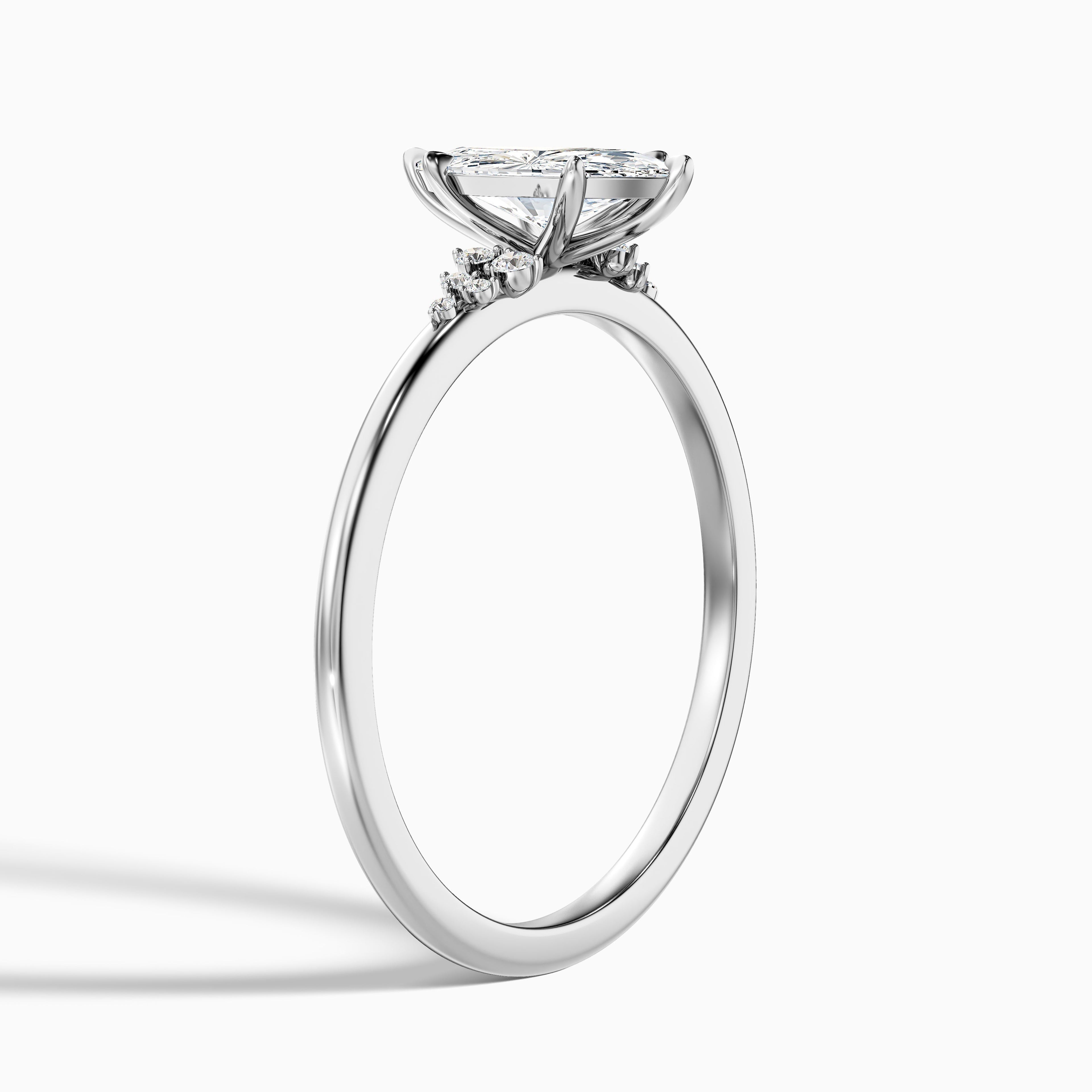 Lylah 5 Carat Marquise Cut Side Stone Moissanite Diamond Ring in 925 Sterling Silver