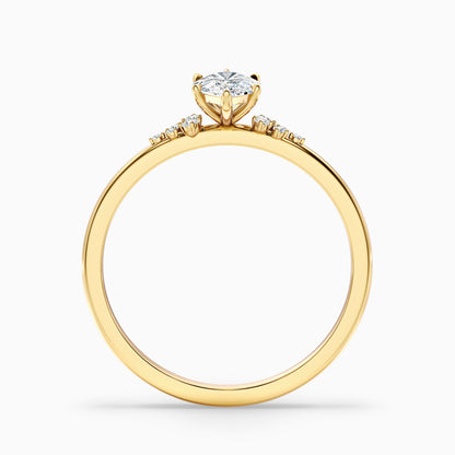 Kyla 2.5 Carat Marquise Cut Side Stone Lab Grown Diamond Ring in 10k Yellow Gold