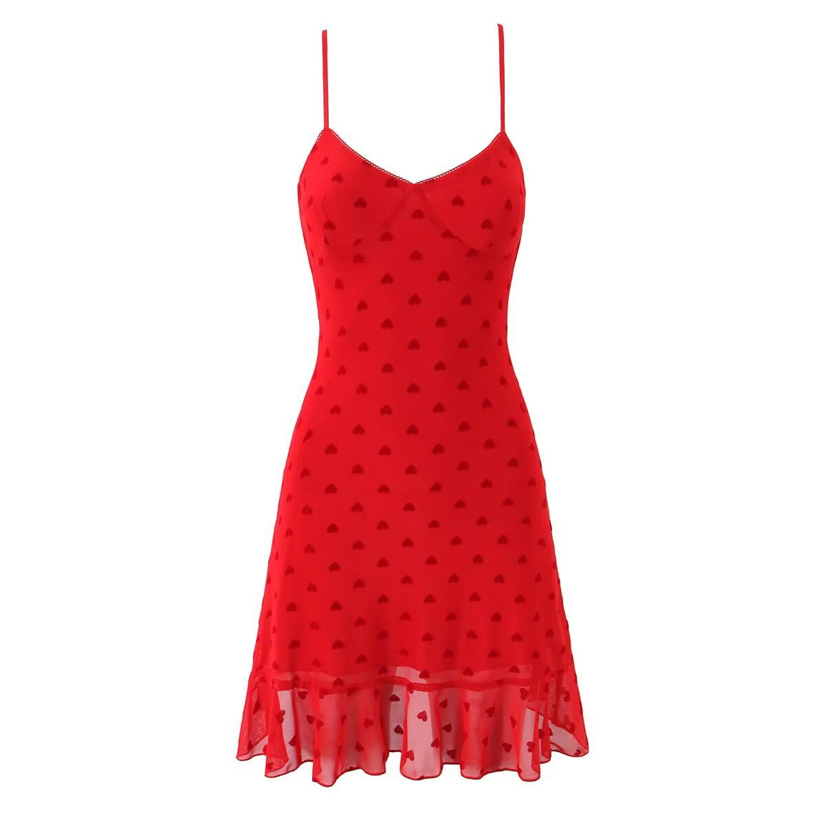 Women All Match Low Collar Lovely Polka Dot Mini Strap Dress by Ragazza