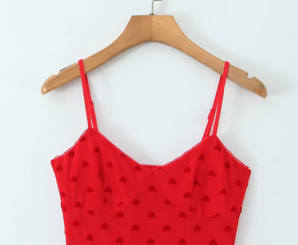 Women All Match Low Collar Lovely Polka Dot Mini Strap Dress by Ragazza