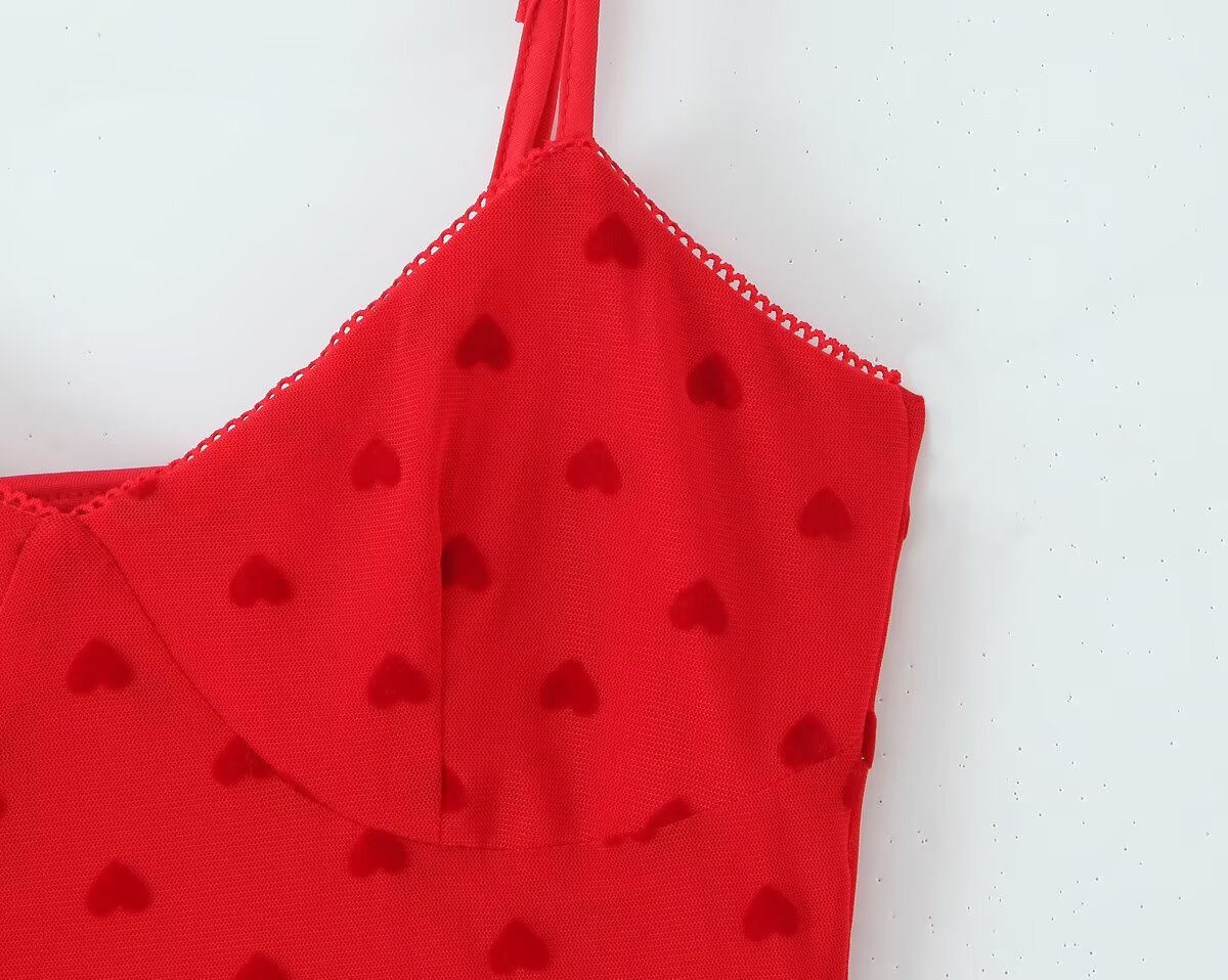 Women All Match Low Collar Lovely Polka Dot Mini Strap Dress by Ragazza