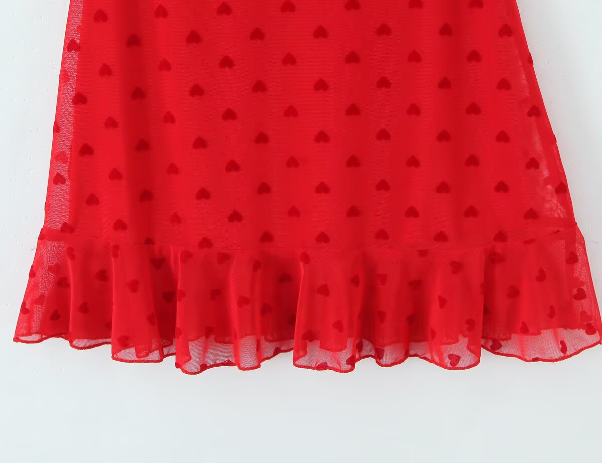 Women All Match Low Collar Lovely Polka Dot Mini Strap Dress by Ragazza