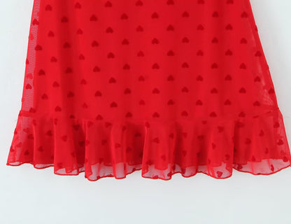 Women All Match Low Collar Lovely Polka Dot Mini Strap Dress by Ragazza