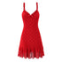 Women Clothing Retro Easy Matching Love Polka Dot Ruffled Shoulder Strap V neck Strap Dress by Ragazza