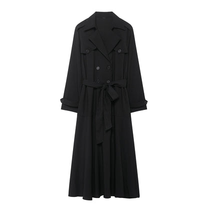 Autumn Winter Women Clothing Waist Controlled Western Trench Coat Dress Women by Ragazza