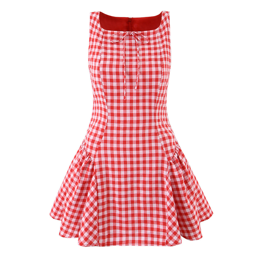 Retro Small Pleated Waist Tight Suspender Plaid Dress Temperamental Minority Sleeveless Sexy Short Dress by Ragazza