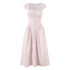 Women Pink Plaid Square Collar Short Sleeve Dress Autumn Tight Waist Slim Single Breasted Maxi Dress by Ragazza