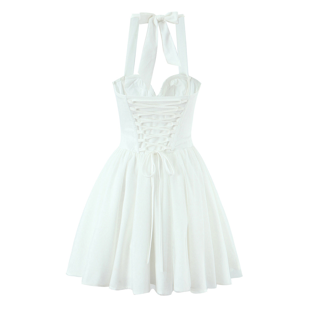 Women Clothing Boning Corset Steel Bracket Halter Mesh Camisole Dress by Ragazza