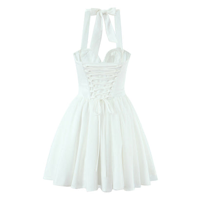 Women Clothing Boning Corset Steel Bracket Halter Mesh Camisole Dress by Ragazza