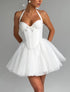 Women Clothing Boning Corset Steel Bracket Halter Mesh Camisole Dress by Ragazza