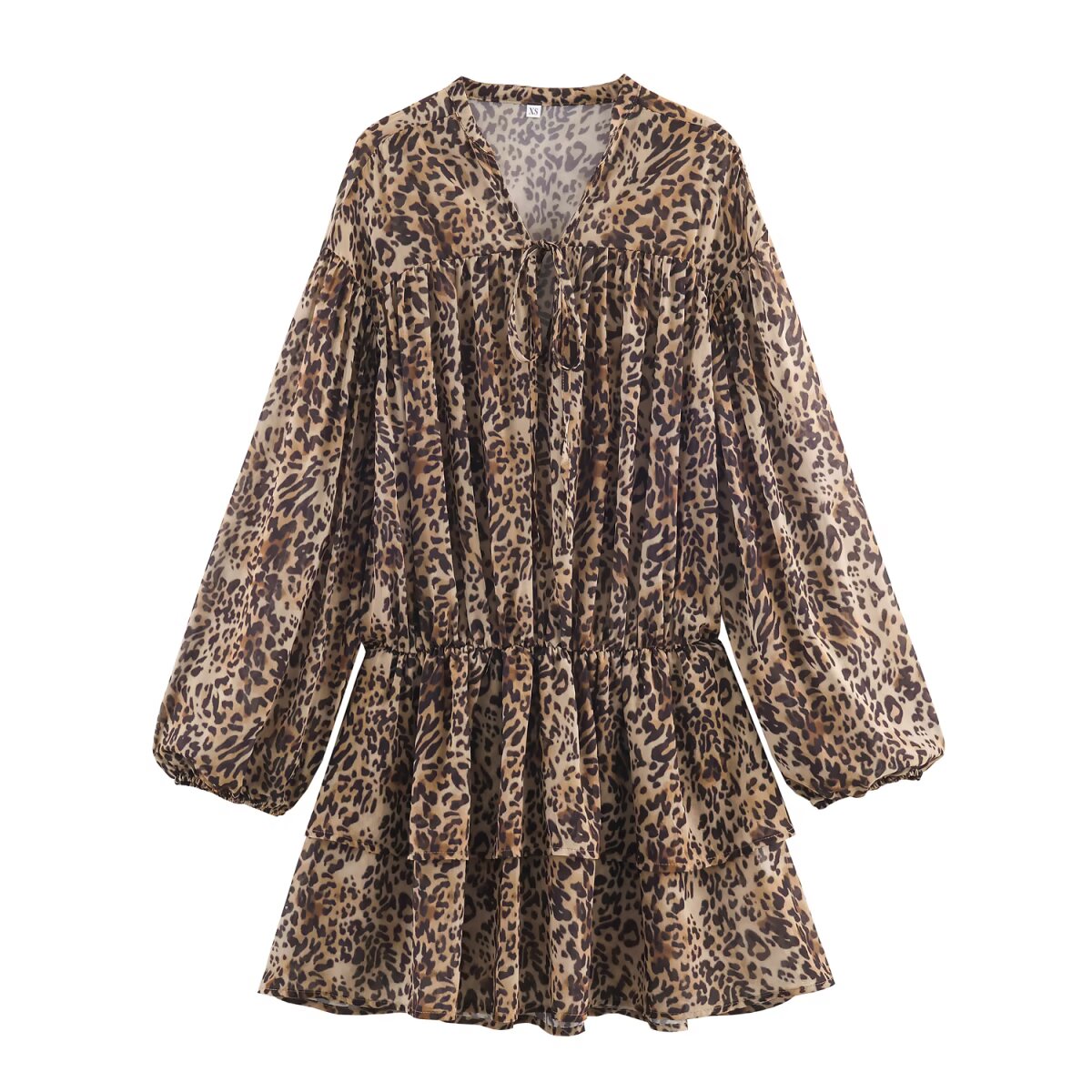 Women Clothing Animal Print Laminated Decoration Dress by Ragazza