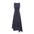 Mature Retro Square Collar Fitted Waist Polka Dots Dress Women Summer Sleeveless Slim Fitting Patchwork Irregular Asymmetric Polka Dot Maxi Dress by Ragazza